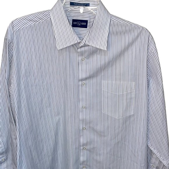 Men's‎ Alan Flusser Stripe Long Sleeve Button Down Shirt 17 32/33 - Picture 1 of 4